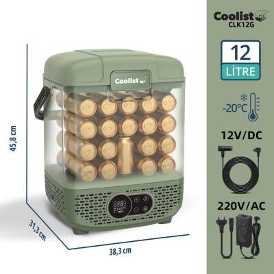 Coolist CLK12G 12/24Volt/ 220Volt 12 Litre Taşınabilir Kompresörlü Oto Buzdolabı - 5