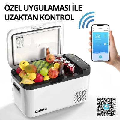 Coolist CLK15B 12/24Volt/ 220Volt 15 Litre Kompresörlü Bluetooth Bağlantılı Oto Buzdolabı - Coolist (1)