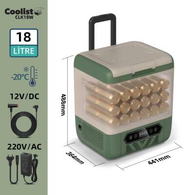 Coolist CLK18W 12/24Volt/ 220Volt 18 Litre Kompresörlü Tekerlekli Outdoor Oto Buzdolabı - 5
