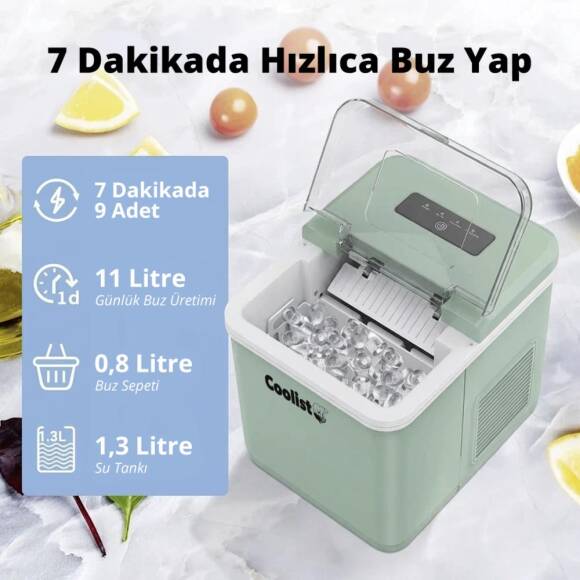Coolist CLK2BM 12/24Volt/ 220Volt 1.3 Litre Kompresörlü Otomatik Buz Yapma Makinesi - 4