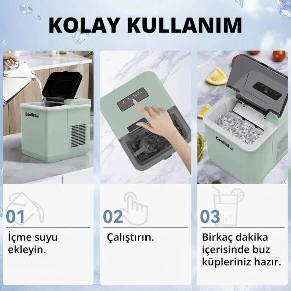 Coolist CLK2BM 12/24Volt/ 220Volt 1.3 Litre Kompresörlü Otomatik Buz Yapma Makinesi - 6