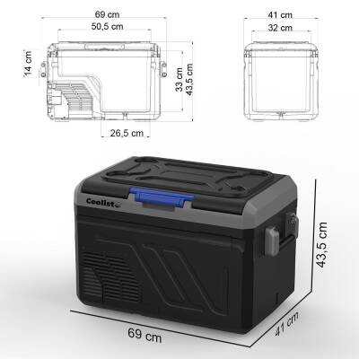 Coolist CLK40 12/24Volt/220Volt 40 Litre Kompresörlü Oto Buzdolabı/Dondurucu - 3