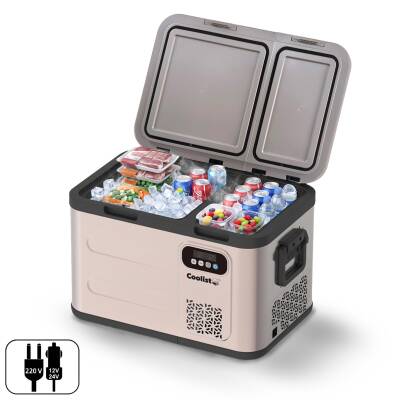 Coolist CLK40D 12/24V/220Volt 39 Litre Çift Bölmeli Outdoor Kompresörlü Bluetooth Bağlantılı Oto Buzdolabı - Coolist