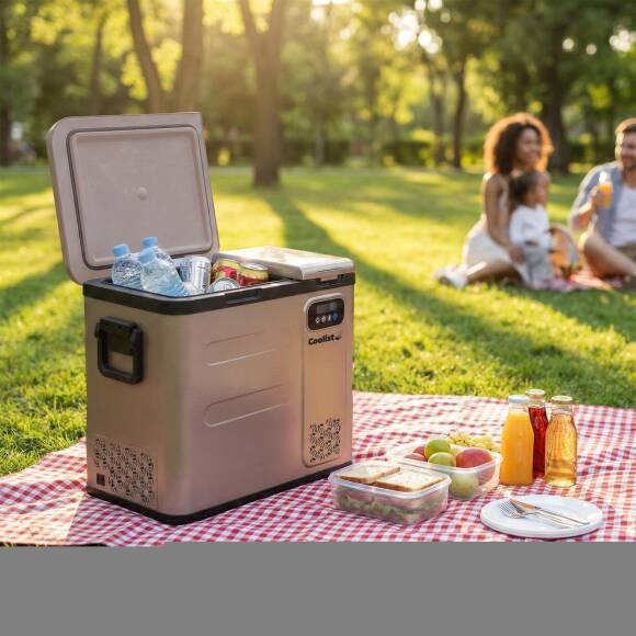 Coolist CLK60D 12/24V/220Volt 59 Litre Çift Bölmeli Outdoor Kompresörlü Bluetooth Bağlantılı Oto Buzdolabı - 6