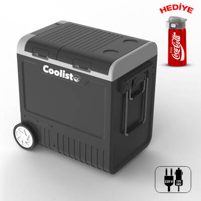 Coolist CLK65W 12/24Volt 220Volt 65 Litre Çift Bölmeli Tekerlekli Outdoor Kompresörlü Oto Buzdolabı/Dondurucu - Coolist