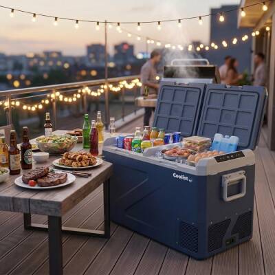 Coolist CLK80D 12/24V 220Volt 82,5 Litre Çift Bölmeli Kompresörlü Outdoor Oto Buzdolabı/Dondurucu - Coolist (1)