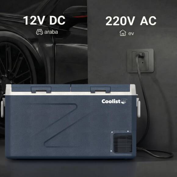 Coolist CLK80D 12/24V 220Volt 82,5 Litre Çift Bölmeli Kompresörlü Outdoor Oto Buzdolabı/Dondurucu - 5