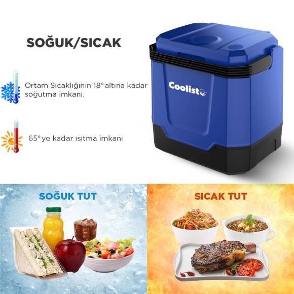 Coolist CLT33 12Volt/220Volt AC/DC 33 Litre Sıcak/Soğuk Oto Buzdolabı - 3