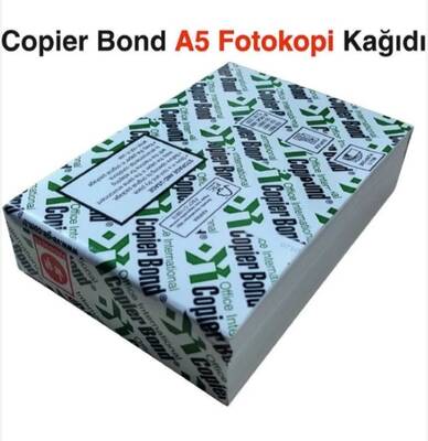 Copier Bond - Copier Bond A5 Fotokopi Kağıdı 80 gr 1 Koli 10 Paket (5.000 Sayfa) (A4 Kesim)