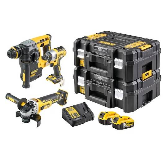 Dewalt DCK305P2T 18V XR 5.0 AH LI-ION Kömürsüz Kombinasyon 3 Parça Kit - 1