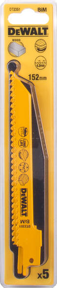 Dewalt DT2351 Ahşap Kesim Tilki Kuyruğu Testere Bıçağı Ahşap,Plastik 5 Adet - 1