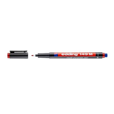 Edding - Edding Asetat Kalemi 149-02 M Silgili 1.00 mm Uçlu Kırmızı