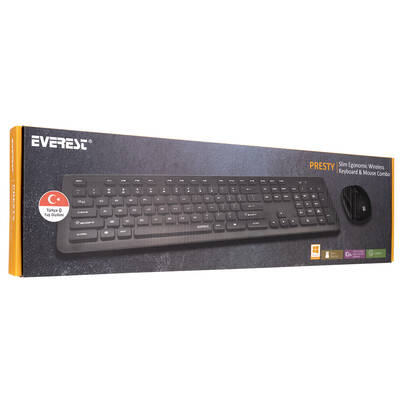 Everest PRESTY KM-62 Siyah Kablosuz Q Multimedia Klavye + Mouse Set - 8