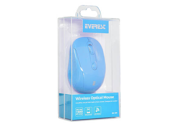 Everest SM-300 Usb Mavi 4D Optik Alkalin Pil Kablosuz Mouse