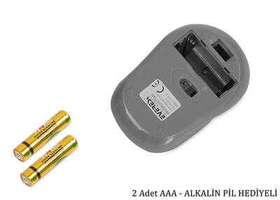 Everest SM-300 Usb Siyah 4D Optik Süper Sessiz Alkalin Pil Kablosuz Mouse - 4