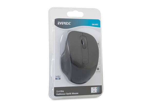 Everest Sm-803 Usb Siyah 800-1200-1600 Dpi Kablosuz Mouse - 6