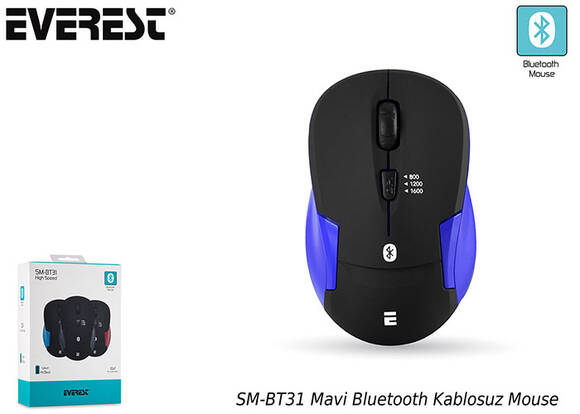 Everest SM-BT31 Mavi Bluetooth Kablosuz Mouse - 5