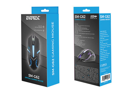 Everest Sm-G62 Usb Siyah Işıklandırmalı Oyuncu Mouse - Thumbnail