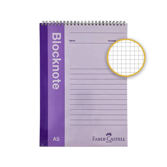 Faber Castell Bloknot Canlı Renk A5 80 Yaprak Kareli