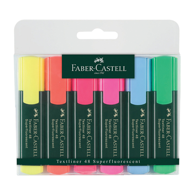 Faber Castell Fosforlu Kalem Mat Gövde 6 lı Set 154806 - Faber Castell