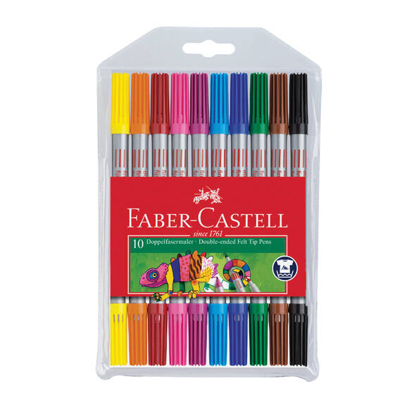 Faber Castell Keçeli Kalem 10 Renk Çift Uçlu - 1
