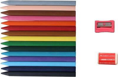 Faber Castell Silinebilir Wax Crayon Pastel Boya 15'li - Thumbnail
