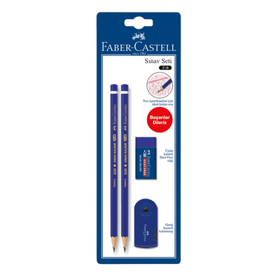 Faber Castell Sınav Seti 2 Kalem + Kalemtıraş + Silgi - 1