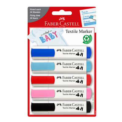 Faber Castell - Faber Castell Tekstil Markörü Pastel 5 li