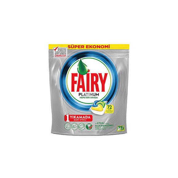 Fairy Platinum Bulaşık Makinesi Tableti Limon 72'li