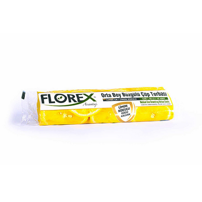 Florex - Florex 401 Büzgülü Orta Boy Çöp Torbası Limon Kokulu 55x60 10'lu