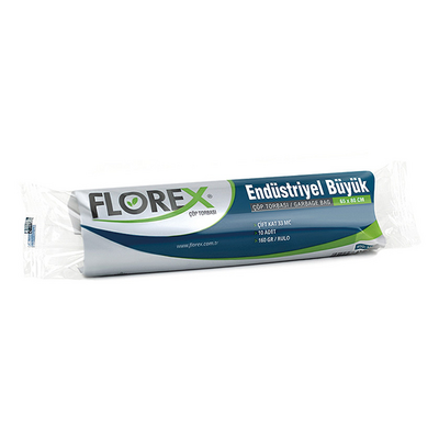 Florex 528 Endüstriyel Büyük Boy Çöp Torbası 65x80 10'lu - Florex