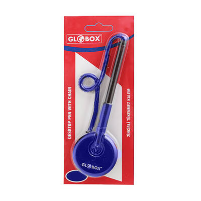 Globox - Globox Zincirli Tükenmez Kalem Mavi 1032