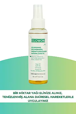 GLOWON 27 Bitkisel Yağ İçeren Mucizevi Doğal Bakım Yağı 100ml - Yüz, Saç ve Vücut İçin - 4