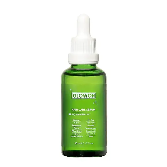 GLOWON Biberiye ve 27 Doğal Yağ İçeren Saç Dökülmesine Karşı Onarıcı Saç Bakım Serumu 50ml - 6