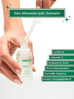 GLOWON Göz Altı Bakım Serumu | VEGAN İçerikli Peptit, Kafein ve Hyaluronik Asit İçeren Koyu Halka & Şişlik Karşıtı 30ml - GLOWON (1)