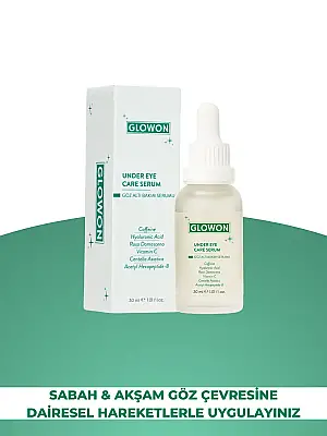 GLOWON Göz Altı Bakım Serumu | VEGAN İçerikli Peptit, Kafein ve Hyaluronik Asit İçeren Koyu Halka & Şişlik Karşıtı 30ml - 5