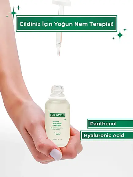 GLOWON Hyaluronik Asit ve Panthenol İçeren Yoğun Nemlendirici Bakım Serumu 30ml - 1