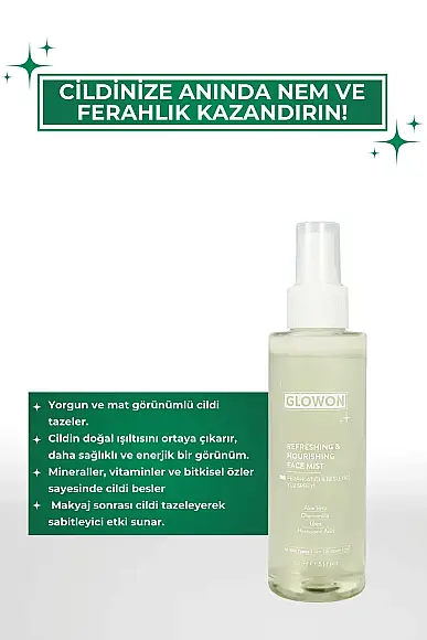 GLOWON Hyaluronik Asitli Vegan İçerikli Nemlendirici ve Ferahlatıcı Yüz Spreyi 150ml - 5