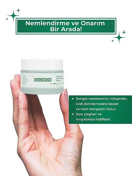 GLOWON Kolajen ve Hyaluronik Asit İçeren Yaşlanma Karşıtı Yoğun Nemlendirici Krem 50ml - 1