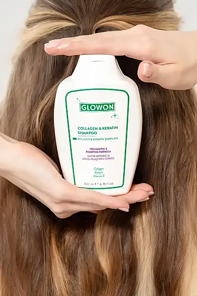 GLOWON Kolajen ve Keratin İçeren Hacim Artırıcı ve Güçlendirici Şampuan 300ml - 3