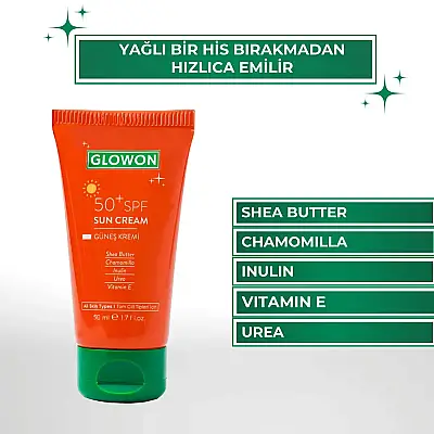 GLOWON SPF 50+ Yüz Güneş Kremi 50ml - 1