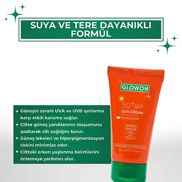 GLOWON SPF 50+ Yüz Güneş Kremi 50ml - 3
