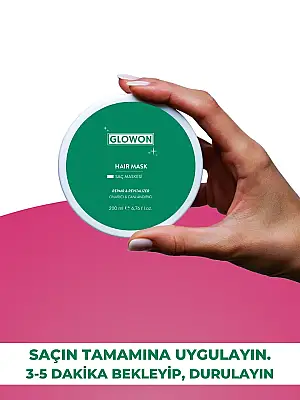 GLOWON Sülfatsız ve Parabensiz Onarıcı Saç Maskesi 200ml - Kuru ve Yıpranmış Saçlar İçin - GLOWON (1)