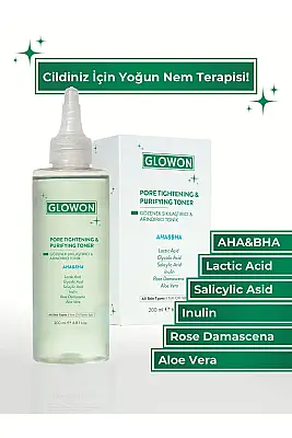 GLOWON Vegan Arındırıcı Tonik | İçerikli AHA BHA Gözenek Sıkılaştırıcı ve Siyah Nokta Karşıtı 200ml - GLOWON (1)
