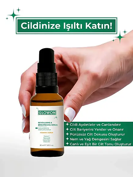 GLOWON Vegan içerikli Aydınlatıcı & Leke Karşıtı | C Vitamini (SAP) Serum 30ml - 7