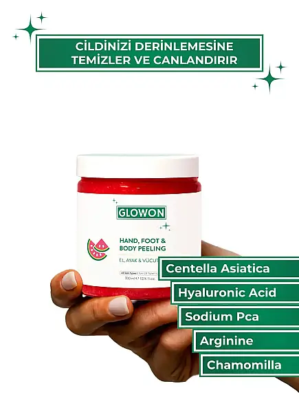 GLOWON Vegan İçerikli Doğal Tanecikli El, Ayak ve Vücut Peelingi 300ml - Ölü Deri Arındırıcı - 1