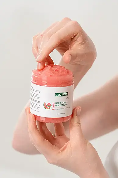 GLOWON Vegan İçerikli Doğal Tanecikli El, Ayak ve Vücut Peelingi 300ml - Ölü Deri Arındırıcı - 3