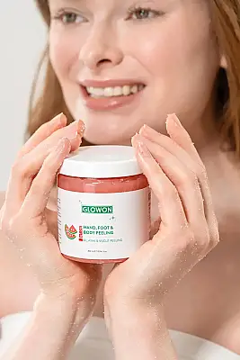GLOWON Vegan İçerikli Doğal Tanecikli El, Ayak ve Vücut Peelingi 300ml - Ölü Deri Arındırıcı - 5