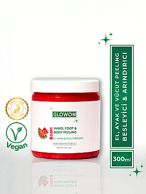 GLOWON Vegan İçerikli Doğal Tanecikli El, Ayak ve Vücut Peelingi 300ml - Ölü Deri Arındırıcı - 8
