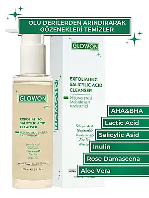 GLOWON Vegan Salisilik Asit (BHA) İçeren Arındırıcı ve Siyah Nokta Karşıtı Yüz Temizleme Jeli 150ml - 3